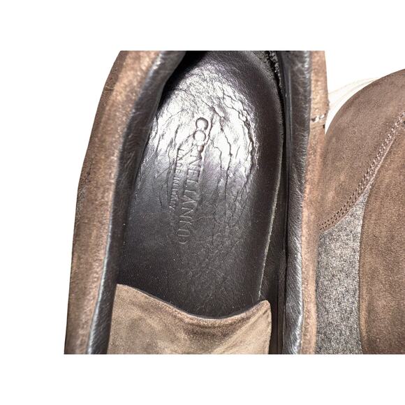 CORNELIANI ID Leather and Wool sneakers - brown/gray - size 9 - X4 - Picture 11 of 11
